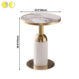 Round Shape Sintered Stone Dining Table Glam Pedestal Table for Dining Room Clearhalo ' dining_table' 'Dining Tables & Seating' 'Dining Tables' 'furn' 'furn_dining_table' 'Furniture' 'furniture_dining_table' 'Kitchen & Dining Furniture' 'kitchen&dining_furn' 'kitchen' 'kitchen_dining_table' 1200x1200_99cc54cc-ce7a-4e72-bcb5-f1561a9a8e67