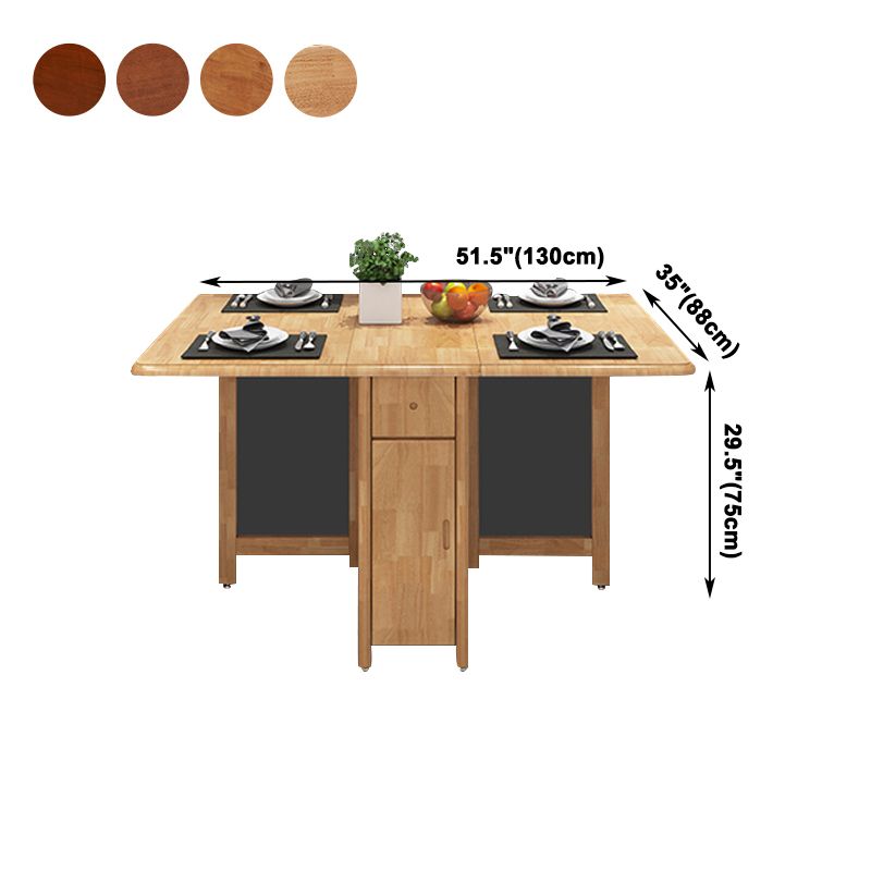 51'' Foldable Rubber Wood Table Medieval Modern Rectangle Table with Storage (only table) Clearhalo ' dining_table' 'Dining Tables & Seating' 'Dining Tables' 'furn' 'furn_dining_table' 'Furniture' 'furniture_dining_table' 'Kitchen & Dining Furniture' 'kitchen&dining_furn' 'kitchen' 'kitchen_dining_table' 1200x1200_99ce432d-70a7-441d-ad3e-76b3d4f9a36b