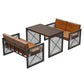 Industrial Style Dining Room Table Black Double Pedestal Table for Home Kitchen Dinner Clearhalo ' dining_table' 'Dining Tables & Seating' 'Dining Tables' 'furn' 'furn_dining_table' 'Furniture' 'furniture_dining_table' 'Kitchen & Dining Furniture' 'kitchen&dining_furn' 'kitchen' 'kitchen_dining_table' 1200x1200_99cf26f1-9620-4028-bb60-15e544ec3039