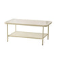 Rectangle Glass Coffee Table 15.75"H Sled Cocktail Table with Shelf Clearhalo 'Coffee & Accent Tables' 'Coffee Tables' 'coffee_tables' 'furn' 'furn_coffee_tables' 'Furniture' 'Living Room Furniture' 1200x1200_99d48bab-7fea-40fa-a50e-8ba78f5cd035