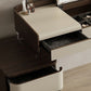 Modern Bedroom Makeup Vanity Desk Faux Leather Vanity Dressing Table