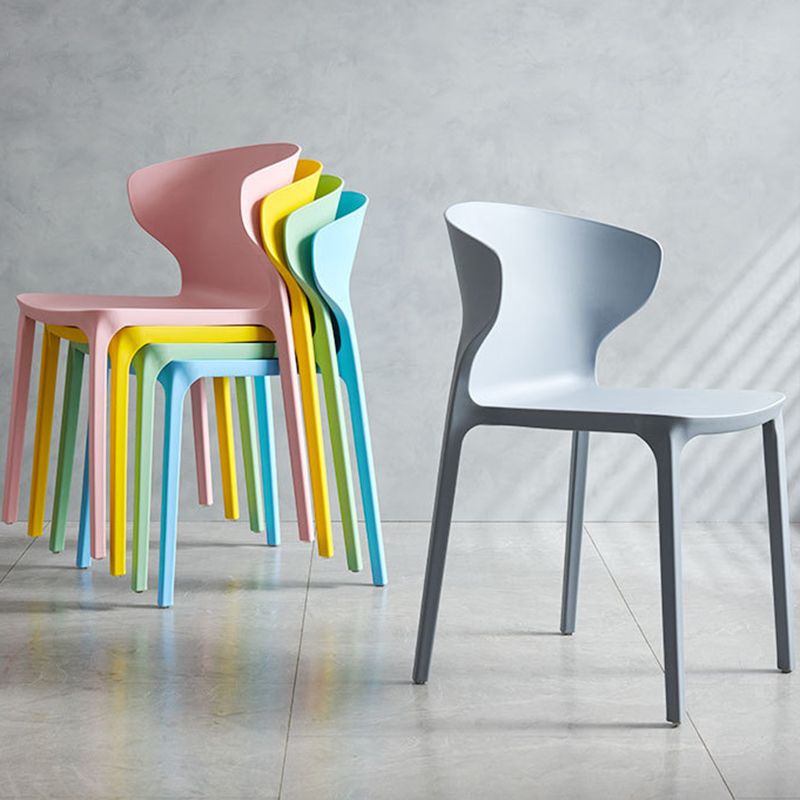 Contemporary Plastic Side Chair Wingback Kitchen Dining Room Chair Clearhalo 'Dining Chairs' 'Dining Tables & Seating' 'dining_chair' 'furn' 'furn_dining_chair' 'Furniture' 'furniture_dining_chair' 'Kitchen & Dining Furniture' 1200x1200_99d804c1-ff92-4d00-908f-9e48576bb2de