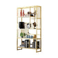 Standard Metal Shelf Bookcase Glam Open Book Shelf with Shelves