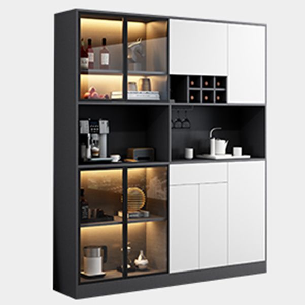 Wood Living Room Sideboard Cabinet Modern Credenza with Storage and Glass Door Clearhalo 'buffet_sideboard' 'Buffets & Sideboards' 'furn' 'furn_buffet_sideboard' 'Furniture' 'furniture_buffet_sideboard' 'Kitchen & Dining Furniture' 1200x1200_99dd2bd5-8334-4fca-8a1d-ec6f5cf9fbf0