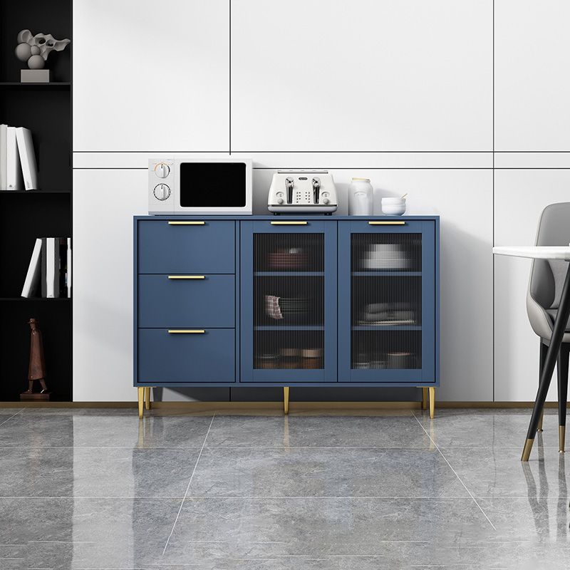 Poix de verre à bois en bois d'ingénierie Glam Buisse de verre avec des jambes dorées