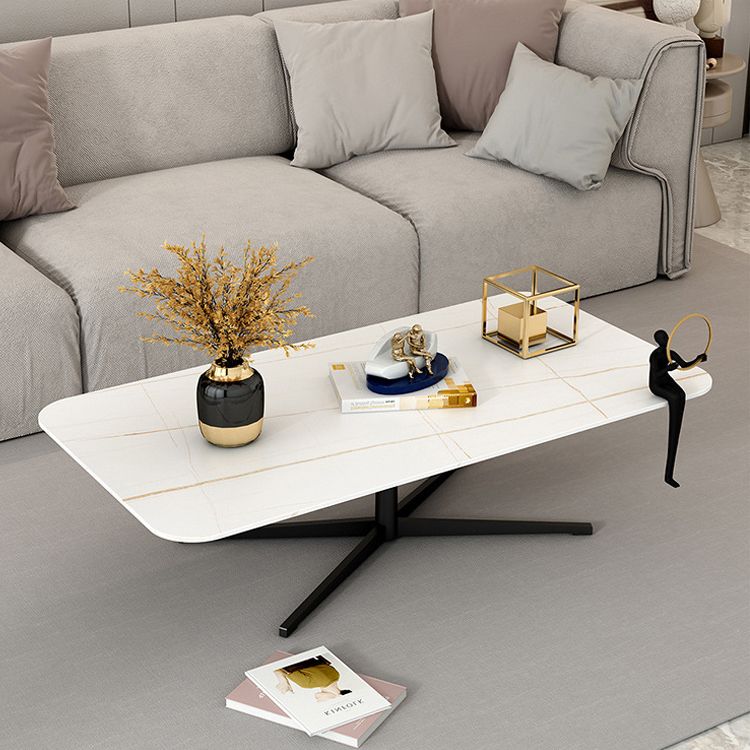 Table basse abstraite Rectangle Slate / Marble Top Cake Cocktail Table