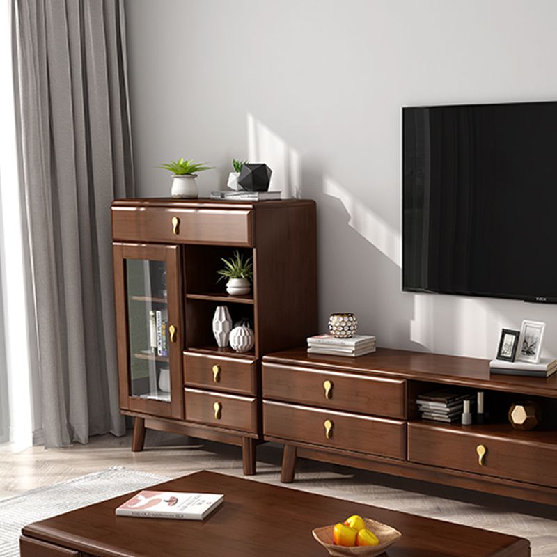 3 - Drawer Rubberwood Accent Cabinet 43.3" Tall 1 - Door Chest Clearhalo 'Cabinets & Chests' 'cabinets_chests' 'furn' 'furn_cabinets_chests' 'Furniture' 'Living Room Furniture' 1200x1200_99df29de-5149-40fb-a00b-366b7418a70c