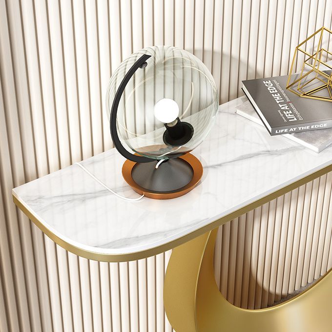 31.5" Tall Stone Console Table Glam Scratch Resistant End Table