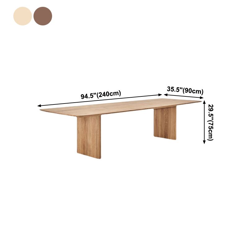 Modern Pine Wood Table for Restaurant Rectangle Dining Table with Double Pedestal Clearhalo ' dining_table' 'Dining Tables & Seating' 'Dining Tables' 'furn' 'furn_dining_table' 'Furniture' 'furniture_dining_table' 'Kitchen & Dining Furniture' 'kitchen&dining_furn' 'kitchen' 'kitchen_dining_table' 1200x1200_99e1a344-c33e-49fa-819b-4d4aa541dfab