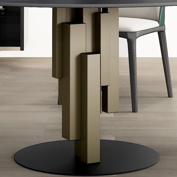 Modern Standard Round Shape Dining Table Sintered Stone Kitchen Dining Table with Pedestal Base Clearhalo ' dining_table' 'Dining Tables & Seating' 'Dining Tables' 'furn' 'furn_dining_table' 'Furniture' 'furniture_dining_table' 'Kitchen & Dining Furniture' 'kitchen&dining_furn' 'kitchen' 'kitchen_dining_table' 1200x1200_99e292f3-c829-4810-afca-9788ec027f7f
