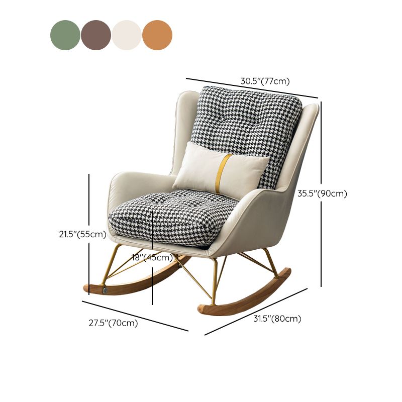 Magnifique chaise de planeur Faux Cuir Pillow Rocker Rocker avec ottoman