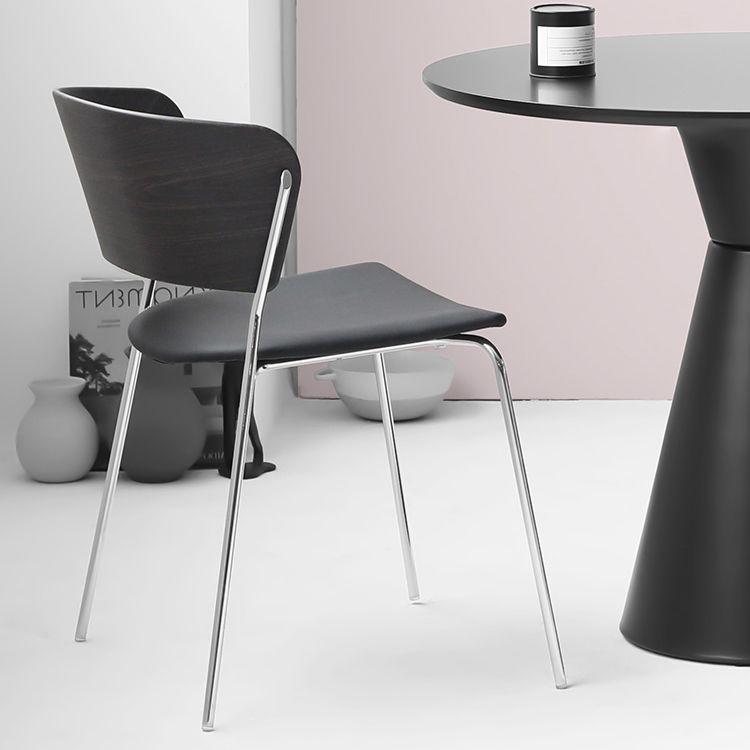 Modern Chair Dining Armless Open Back Chair for Kitchen with Metal Legs Clearhalo 'Dining Chairs' 'Dining Tables & Seating' 'dining_chair' 'furn' 'furn_dining_chair' 'Furniture' 'furniture_dining_chair' 'Kitchen & Dining Furniture' 1200x1200_99e3de02-6c99-4593-b12f-5a0d0a7e7506