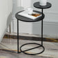 Mid-Century Modern Iron 2-Tier Side Table in Black and White Clearhalo 'Coffee & Accent Tables' 'End & Side Tables' 'end_side_tables' 'furn' 'furn_end_side_tables' 'Furniture' 'Living Room Furniture' 1200x1200_99e4b441-625e-4544-a03f-3d10e964968a