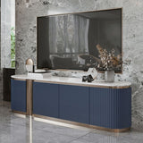 Console televisiva TV contemporanea con console TV in marmo con porte