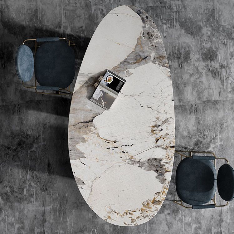 Glam Sintered Stone Standard Dining Table Oval Dining Table with 3 Legs Clearhalo ' dining_table' 'Dining Tables & Seating' 'Dining Tables' 'furn' 'furn_dining_table' 'Furniture' 'furniture_dining_table' 'Kitchen & Dining Furniture' 'kitchen&dining_furn' 'kitchen' 'kitchen_dining_table' 1200x1200_99e664a1-bf96-49e5-865b-58df32bc2aea