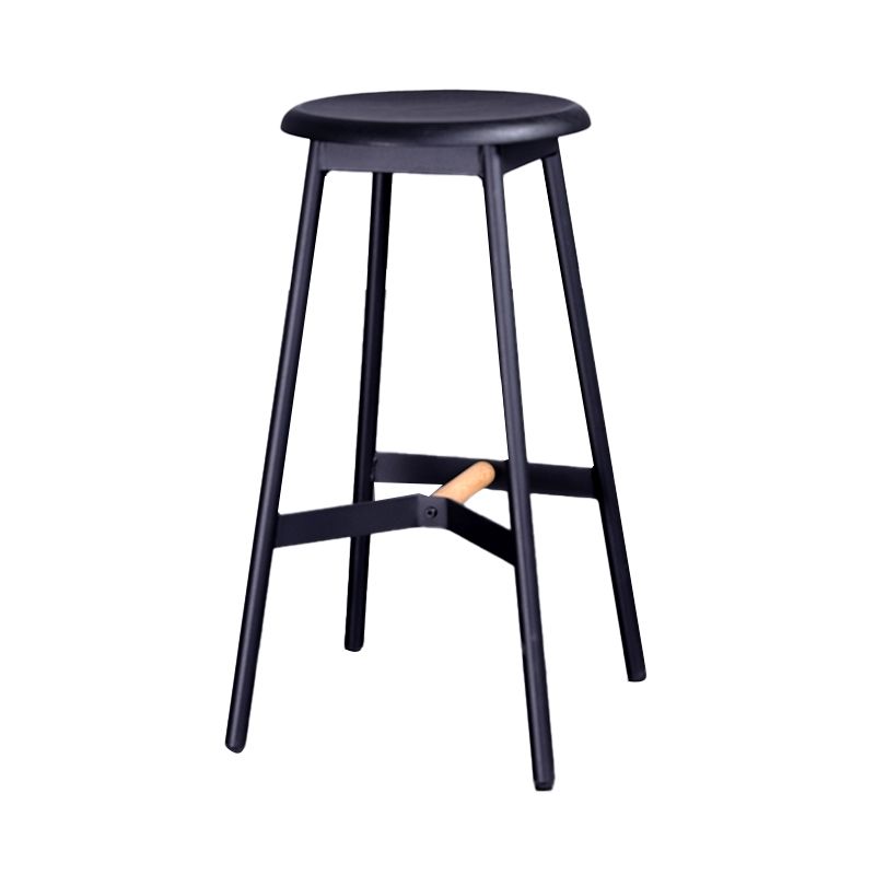 Industrial Black Counter Stools Metal Wood Backless Bar Stools with Round Seat Clearhalo 'Bar Furniture' 'Bar Stools' 'bar_stools' 'furn' 'furn_bar_stools' 'furniture_bar_stools' 'Kitchen & Dining Furniture' 'kitchen&dining_furn' 'kitchen' 'kitchen_furn' Furniture' 1200x1200_99e81518-8580-48c7-90fb-dbb82e73fcfa