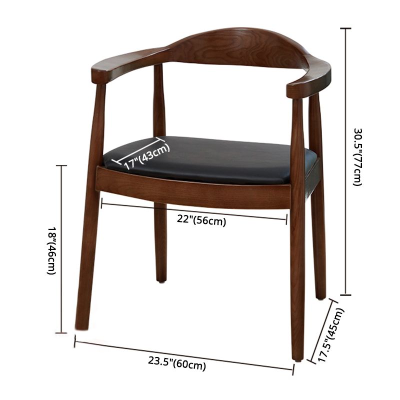 Scandinavian Style Wood Dining Side Chair Home Open Back Dining Side Chair with Arm Clearhalo ' kitchen&dining_furn' 'Dining Chairs' 'Dining Tables & Seating' 'dining_chair' 'furn' 'furn_dining_chair' 'Furniture' 'furniture_dining_chair' 'Kitchen & Dining Furniture' 'kitchen' 1200x1200_99e8cbdb-3bc3-48a8-aa8f-ce88aa41c4c1