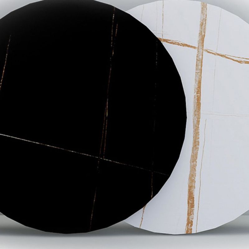 Tavolino rotondo moderno in ardesia da 19,6 pollici in metallo tavolino con scaffale