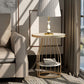 Glam Accent Side Table Living Room Double Tier Round with Storage Metal