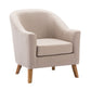 26.77" L x 27.55" W x 32.67" H Linen Barrel Accent Chair Sloped Arms Barrel Chair Clearhalo 'Accent Chairs' 'accent_chairs' 'Chairs & Seating' 'furn' 'furn_accent_chairs' 'Furniture' 'furniture_accent_chairs' 'Living Room Furniture' 1200x1200_99eba08a-15e5-4716-a3de-3eee3037807e