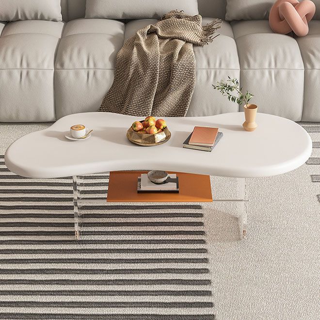 Modern White Trestle Coffee Table Geometric Manufactured Wood Cocktail Table Clearhalo 'Coffee & Accent Tables' 'Coffee Tables' 'coffee_tables' 'furn' 'furn_coffee_tables' 'Furniture' 'Living Room Furniture' 1200x1200_99ec7f26-c532-4dc5-989d-0b926d154556