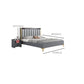 Modern Solid Wood Standard Bed Headboard Bed Frame with Golden Legs