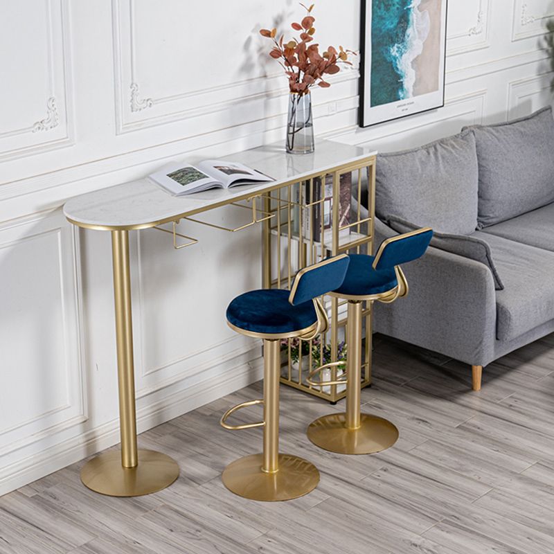 Table de bar d'intérieur spécialisée, table de pub moderne blanche avec rangement en métal