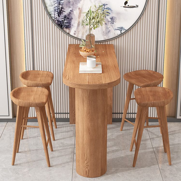 Juego de comedor de pub de madera maciza de 1/2/3/5 piezas, mesa interior moderna y taburete