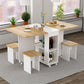 Mid-Century Modern Dining Table Rectangle Drop-Leaf Dining Table for Home Use Clearhalo ' dining_table' 'Dining Tables & Seating' 'Dining Tables' 'furn' 'furn_dining_table' 'Furniture' 'furniture_dining_table' 'Kitchen & Dining Furniture' 'kitchen&dining_furn' 'kitchen' 'kitchen_dining_table' 1200x1200_99f25b4c-97aa-4813-a3e5-5dbefd320f00