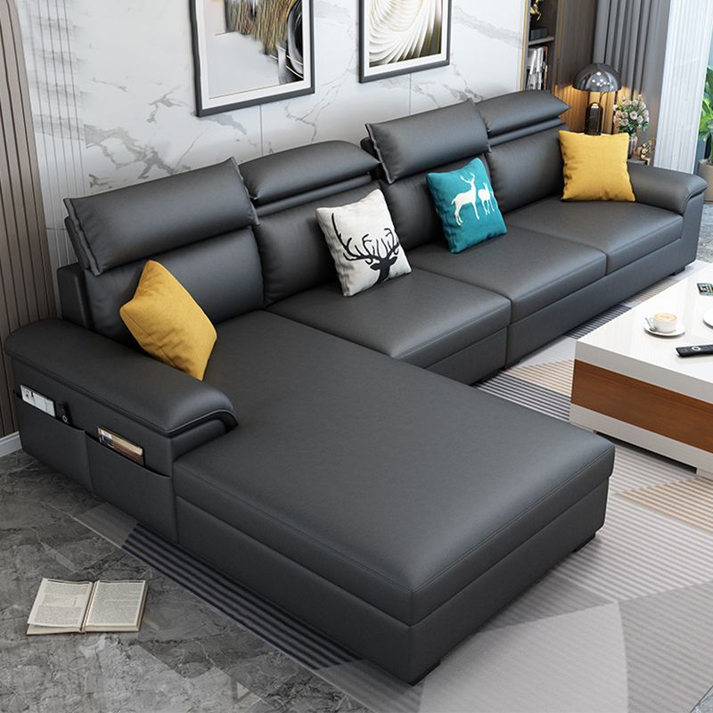 Contemporary 4-seater Sectional Scratch-Resistant Sofa with Storage Clearhalo 'Furniture' 'furniture_sectionals' 'Living Room Furniture' 'Sectionals' 1200x1200_99f2fbc7-660a-4cd6-992c-80c42ffab5b4