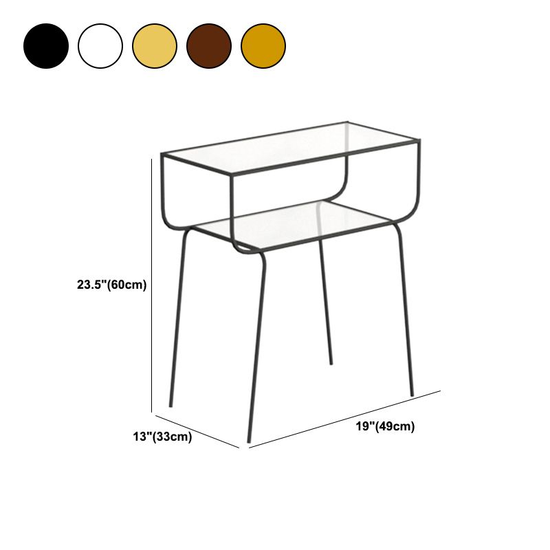 Comodino da tavolo di accento di vetro contemporaneo 23,6 "comodino da letto alto