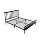 Modern Metal Folding Bed Rectangular Open-Frame Bed with Headboard