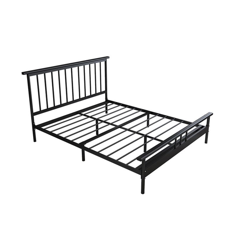 Modern Metal Folding Bed Rectangular Open-Frame Bed with Headboard