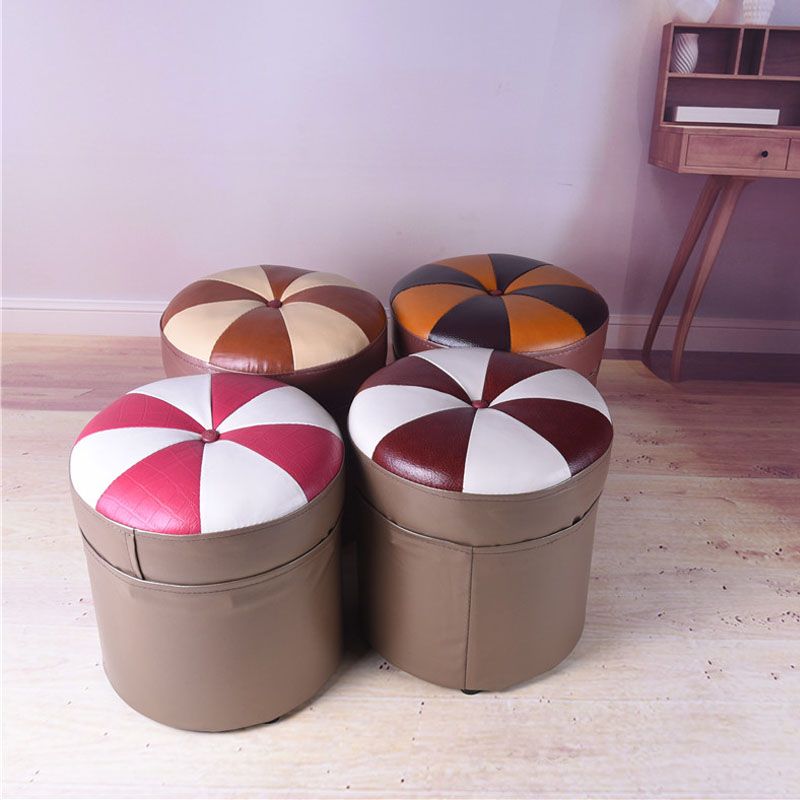 Modern Leather Pouf Water Resistant Round Pouf for Drawing Room Clearhalo 'furn' 'furn_ottomans_poufs' 'Furniture' 'Living Room Furniture' 'Ottomans & Poufs' 'ottomans_poufs' 1200x1200_99f60aba-5cb2-4bf7-841b-afcacefdd43d
