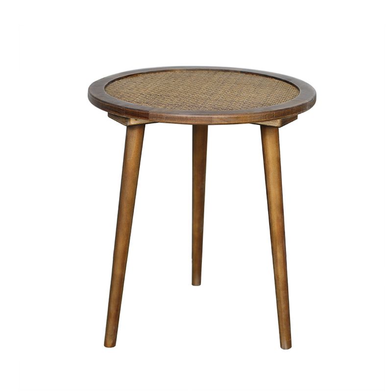 French Rustic Round Rattan Top Side Table 3 Legs Wooden End Table Clearhalo 'Coffee & Accent Tables' 'End & Side Tables' 'end_side_tables' 'furn' 'furn_end_side_tables' 'Furniture' 'Living Room Furniture' 1200x1200_99f9b87a-6fd8-4a59-a6a6-f946aeabdc29