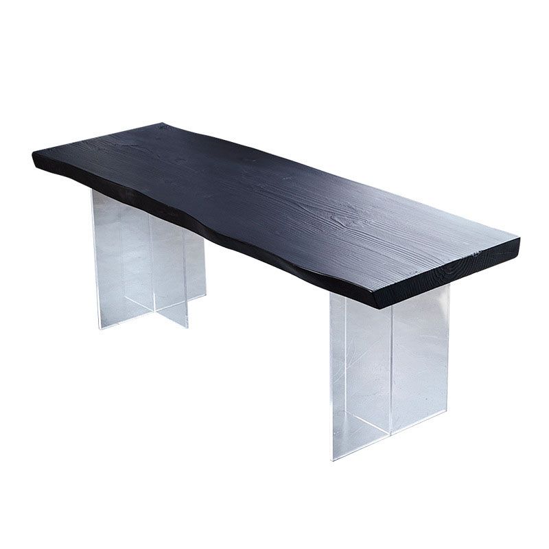 Pine Solid Wood Dining Table Acrylic Base Table for Dining Room Clearhalo 'Dining Tables & Seating' 'Dining Tables' 'dining_table' 'furn' 'furn_dining_table' 'Furniture' 'Kitchen & Dining Furniture' 1200x1200_99faa8da-1338-46f0-bf84-1e31dd7aed27