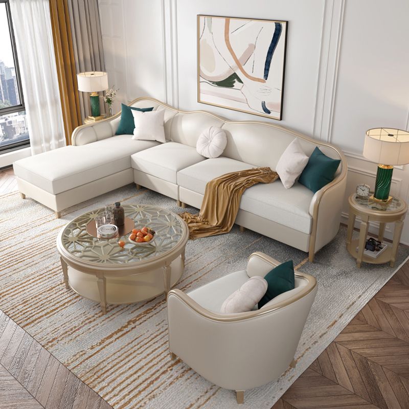 Canapé en coupe en section de linge tropical à bras inclinés pour le salon