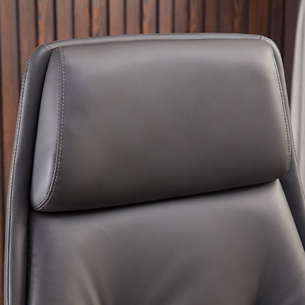 Padded Arms Contemporary Managers Chair Gray Leather Swivel Chair Clearhalo 'furn' 'furn_office_chair' 'Furniture' 'Office Chairs' 'Office Furniture' 'office_chair' 1200x1200_99fde6b5-e876-45f8-99ca-b117581a14ca