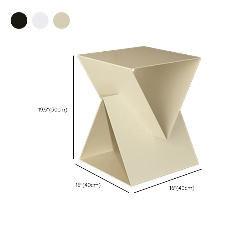 Modern 19.68" Tall End Table Metal Square Abstract Side Table