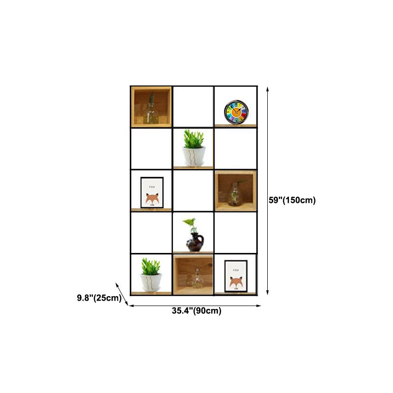 Modern Solid Wood Bookshelf Metal Etagere Bookshelf Open Back 9.8" W Clearhalo 'Bookcases' 'furn' 'furn_bookcases' 'Furniture' 'Office Furniture' 1200x1200_99ff151e-252e-4a8c-98a3-3dfa46aad4d7