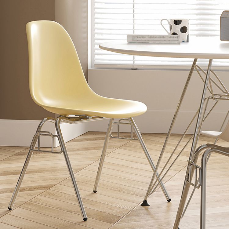 Modern Design Armless Solid Back Chair Plastic Stacking Side Chairs Clearhalo 'Dining Chairs' 'Dining Tables & Seating' 'dining_chair' 'Furniture' 'furniture_dining_chair' 'Kitchen & Dining Furniture' 1200x1200_9a0071a2-20e1-4a9c-bf7f-040dd06ccdd8