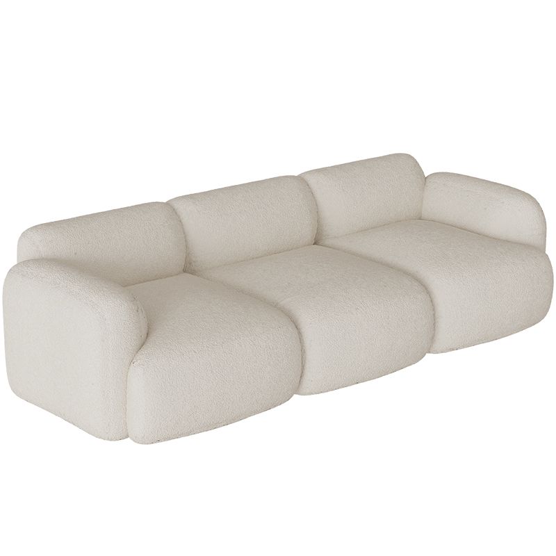 Scandinavian Seating White Fabric Living Room Recessed Arm Cushions Standard Sofa Clearhalo 'furn' 'furn_sofas' 'Furniture' 'Living Room Furniture' 'Sofa' 'sofas' 1200x1200_9a008986-a24d-4c1a-ae30-42f27c5e4c5f
