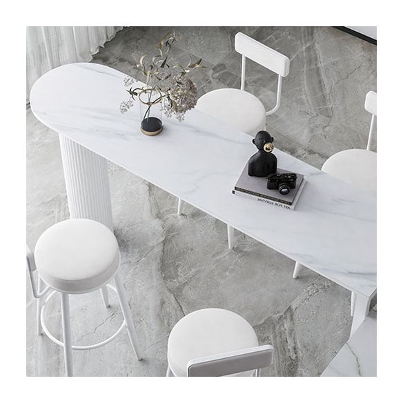 Stone Double Pedestal Counter Wine Table Modern Indoor Bar/Dinette Table Clearhalo 'Bar Furniture' 'Bar Tables' 'bar_tables' 'furn' 'furn_bar_tables' 'Furniture' 'furniture_bar_tables' 'Kitchen & Dining Furniture' 1200x1200_9a02fa61-bbc7-4f88-8305-d2ad6840cc14