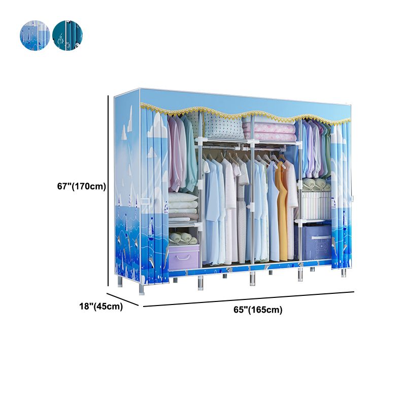 Modern Style Metal Wardrobe Bedroom Wardrobe Closet with Legs Clearhalo 'Armoires & Wardrobes' 'armoires_wardrobes' 'Bedroom Furniture' 'furn' 'furn_armoires_wardrobes' 'Furniture' 1200x1200_9a034fe5-5af7-4473-88e1-5aef089072fb