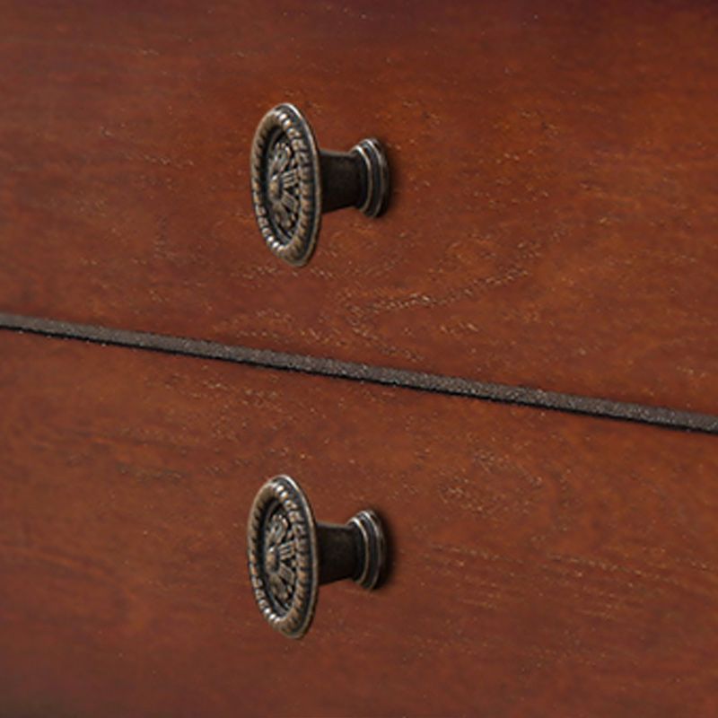 Contemporary Solid Wood End Table Rectangular Side Table with Storage and Shelf