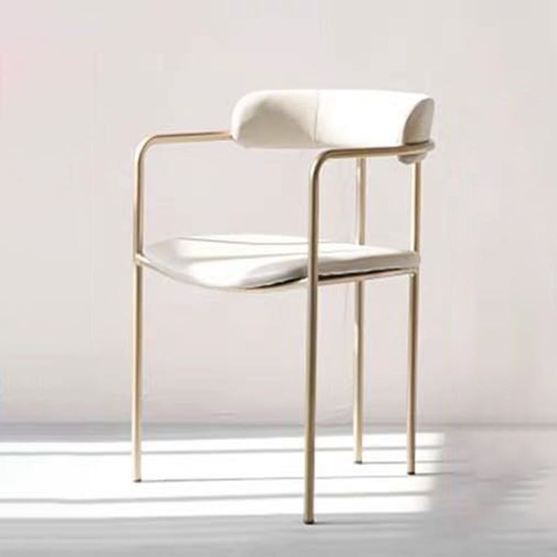 Glam Metal Arm Chair Open Back Dining Side Chair with Upholstered 20"x20.4"x31" Clearhalo 'Dining Chairs' 'Dining Tables & Seating' 'dining_chair' 'furn' 'furn_dining_chair' 'Furniture' 'furniture_dining_chair' 'Kitchen & Dining Furniture' 1200x1200_9a078c9c-0671-4538-8bad-745ba784498f