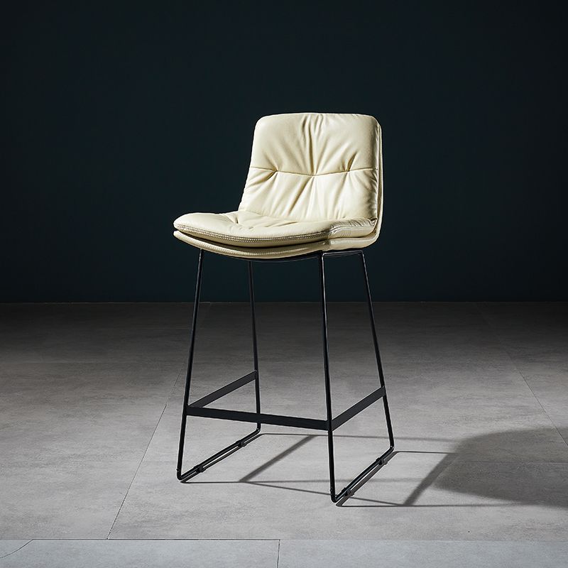 Scandinavian Matte Finish Leather Barstool Restaurant Upholstered Stool Clearhalo 'Bar Furniture' 'Bar Stools' 'bar_stools' 'furn' 'furn_bar_stools' 'Furniture' 'furniture_bar_stools' 'Kitchen & Dining Furniture' 1200x1200_9a0b15e4-8878-4ebb-afde-43b945d64eaf