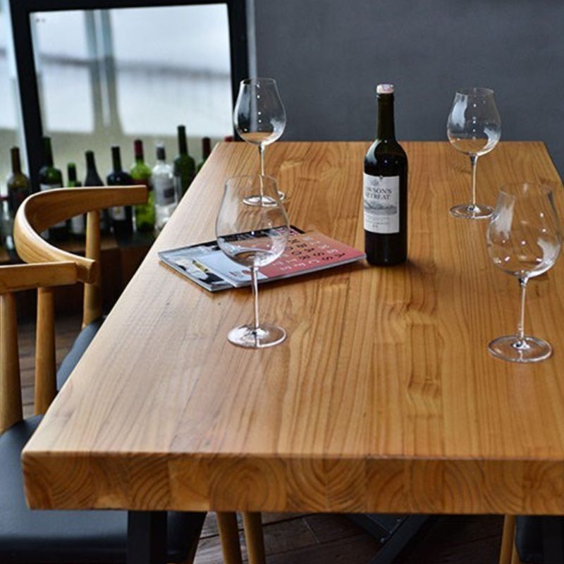 Natural Finish Solid Wood Dining Set 1/2/5 Pcs Industrial Dinette Table Set for Home Clearhalo 'Dining Room Sets' 'Dining Tables & Seating' 'dining_room_set' 'furn' 'furn_dining_room_set' 'Furniture' 'Kitchen & Dining Furniture' 1200x1200_9a0c50ee-055f-468c-b2b7-d9bc9072ac3d