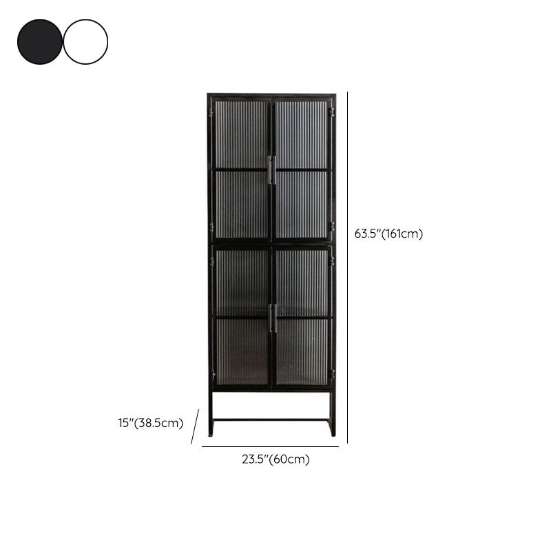 Puerto de vidrio de estilo contemporáneo aparador de buffet de metal para el hogar