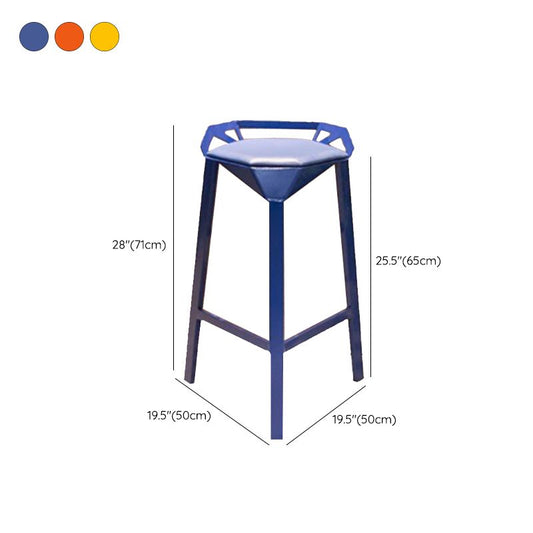 Modern Armless Backrest Counter Stool Iron Bar Stool with Cushion and Pedal for Bar Clearhalo 'Bar Furniture' 'Bar Stools' 'bar_stools' 'furn' 'furn_bar_stools' 'Furniture' 'Kitchen & Dining Furniture' 1200x1200_9a0dec67-1efa-4063-bc2a-c195425600a7